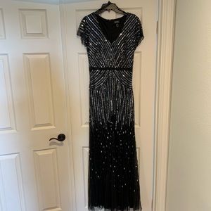 Adrianna Papell floor length beaded gown size 8